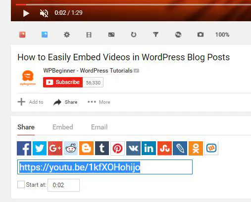 Как вставить видео с YouTube в сообщение WordPress