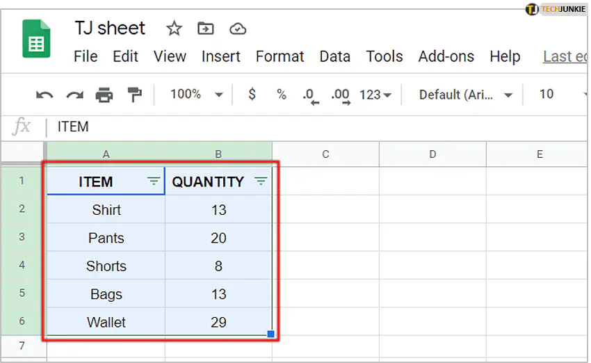 Что такое зеленая линия в Google Sheets?