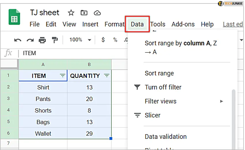 Что такое зеленая линия в Google Sheets?