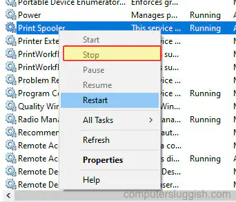 Как перезапустить спулер принтера в Windows 10