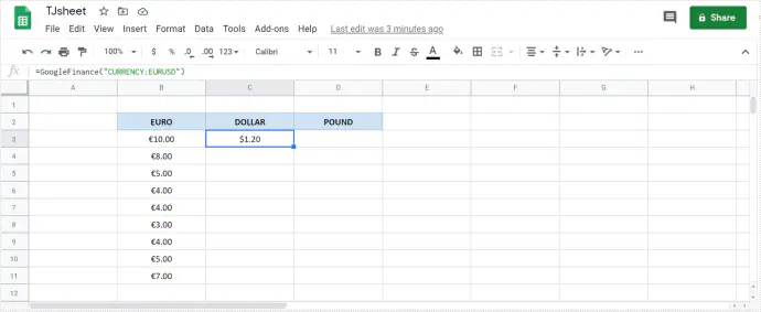 Как изменить валюту в Google Sheets