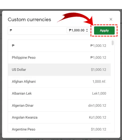 Как изменить валюту в Google Sheets