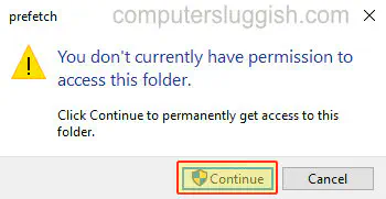Как удалить файлы папки предварительной выборки Windows 10