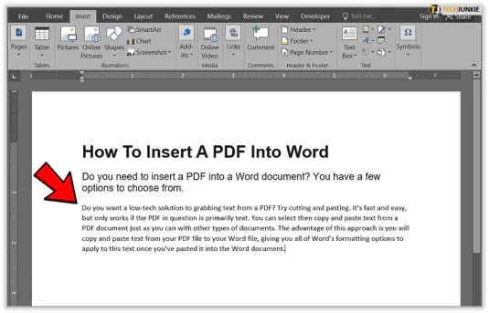 Как вставить PDF в Word