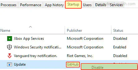 Прекращение открытия Discord при входе в Windows 10