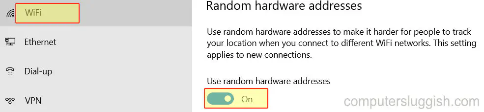 Как включить случайные адреса оборудования в Windows 10