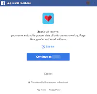 Как найти профиль Zoosk на Facebook