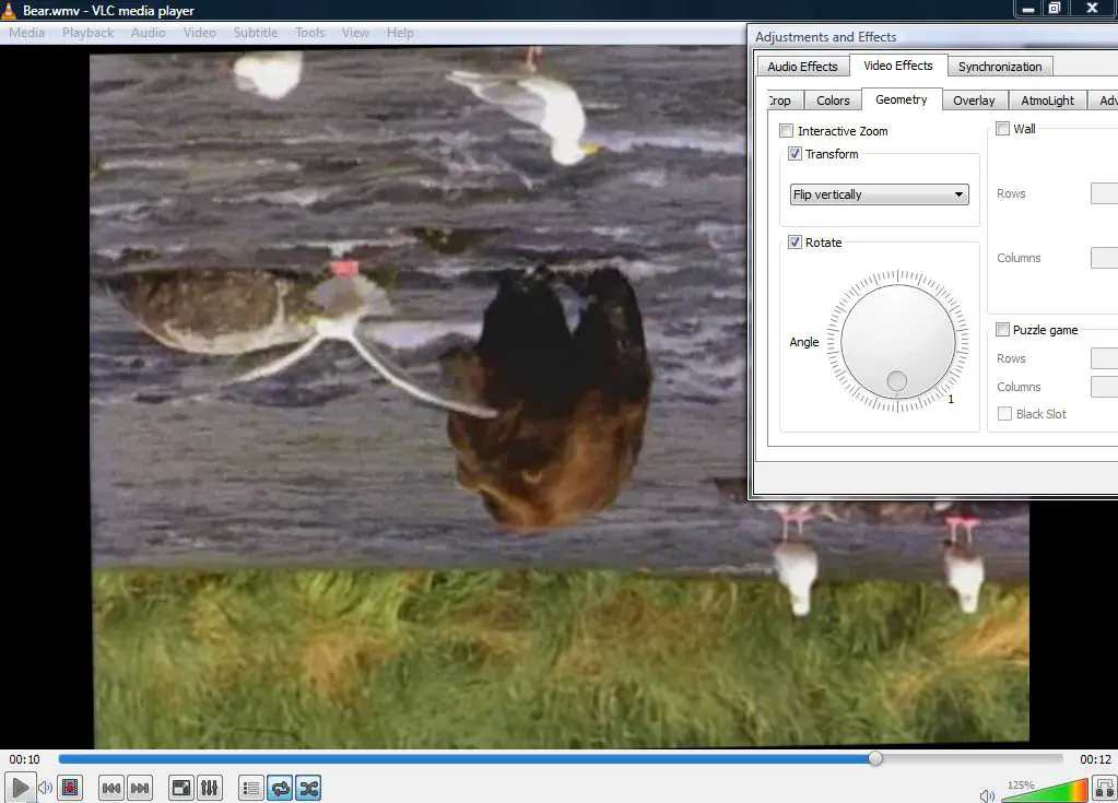 Как зеркалировать видео в VLC Media Player