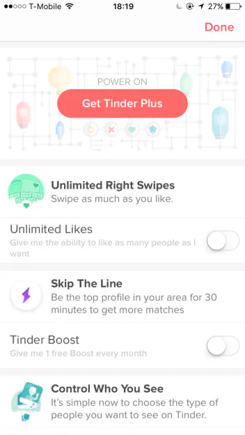 Как определить, есть ли у кого-то Tinder Plus