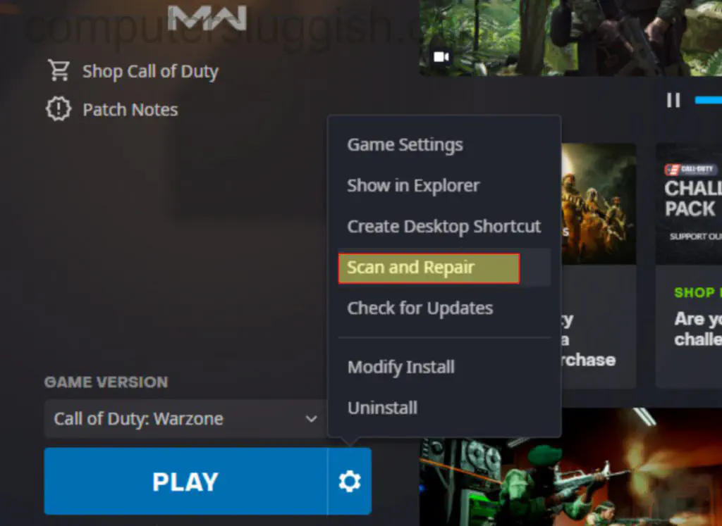 Как просканировать и восстановить Call Of Duty WARZONE на ПК