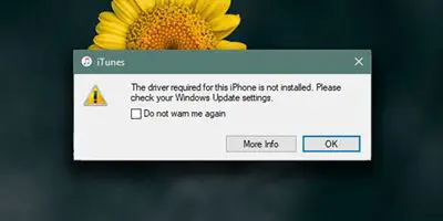 Как исправить ситуацию, когда iTunes ожидает обновления Windows для установки драйвера для этого iPhone