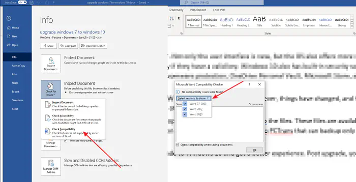 Как проверить совместимость документов Microsoft Office с более старыми версиями