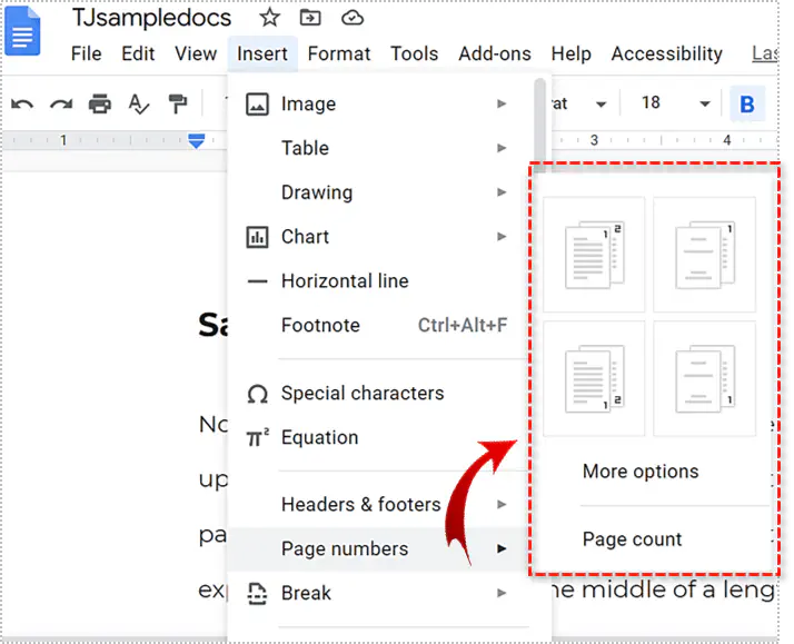 Как автоматически нумеровать страницы в Google Docs