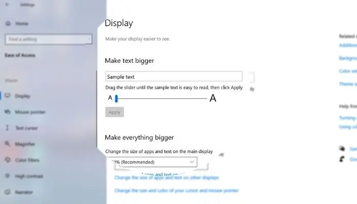Исправить нечеткий размер шрифта рабочего стола в Windows 10