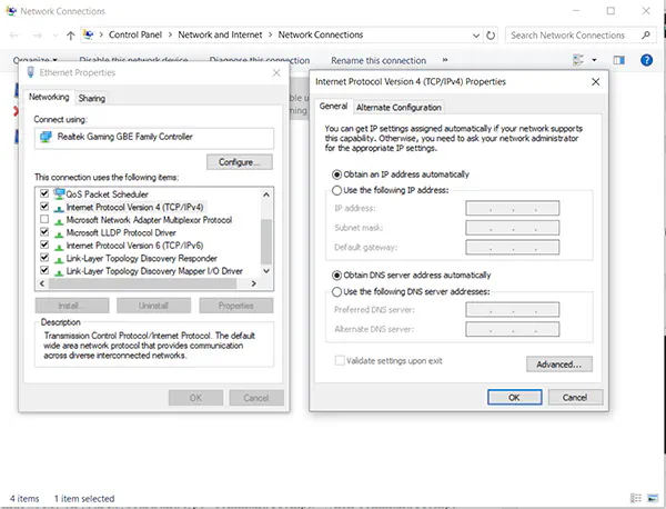 Как исправить ошибки Ethernet не имеет действительной IP-конфигурации в Windows