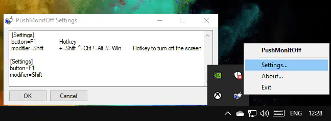 Выключение дисплея монитора с помощью сочетания клавиш в Windows 10