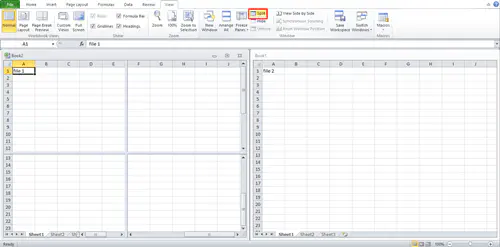 Как использовать разделенный экран в Excel