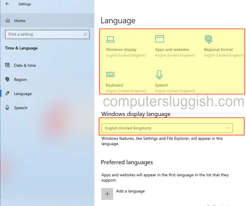 Исправить неправильный язык в Windows 10