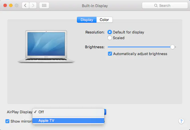Как транслировать / зеркалировать MacBook Air на Apple TV