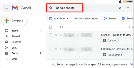 Как найти Google Таблицы в Gmail
