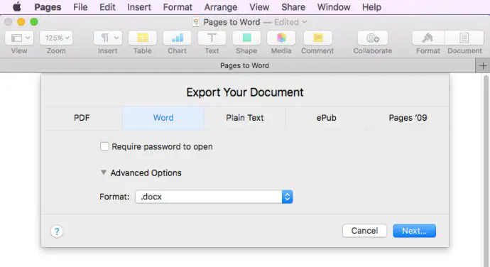 Как преобразовать документы Pages в формат Microsoft Word