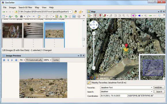 GeoSetter: Изменение местоположения или GPS-данных на изображениях