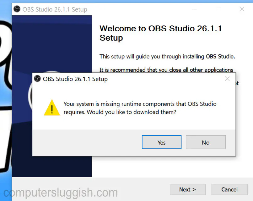 FIX OBS Studio Setup Error Your System Is Missing Runtime Components
