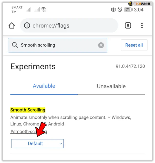 Как включить плавную прокрутку в Chrome Mobile