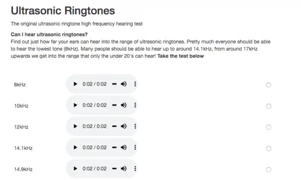 Проверьте свои слуховые способности с помощью ультразвуковых рингтонов