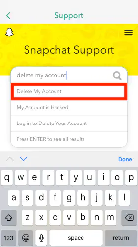 Как удалить свой аккаунт Snapchat