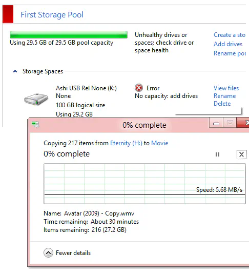Как настроить пространство хранения данных Windows 10