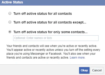 Как войти в Facebook, не сообщая об этом другим пользователям
