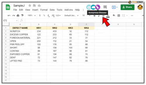 Как изменить отображаемое имя в Google Sheets