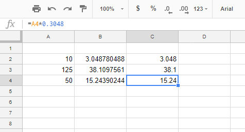 Как перевести футы в метры в Google Sheets Как перевести футы в метры в Google Sheets