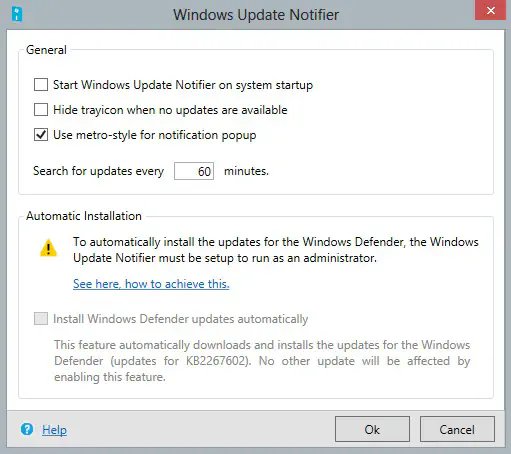 Как получить уведомления об обновлении программного обеспечения Windows 8 на панели задач