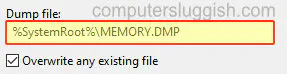 Как включить файл дампа памяти в Windows 10