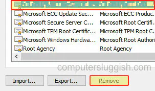 Microsoft Edge Удаление сертификата
