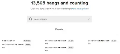 Как отключить безопасный поиск в DuckDuckGo