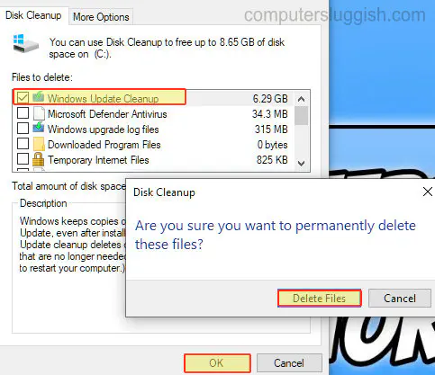 Как очистить старые файлы обновлений Windows 10