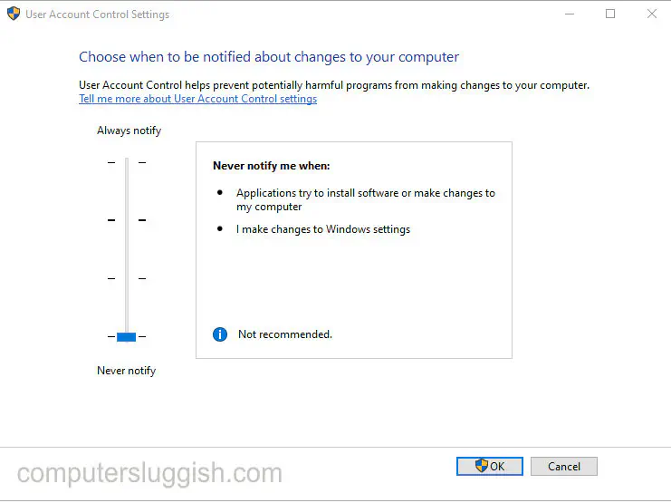 Как отключить контроль учетных записей пользователей (UAC) на компьютере с Windows 10