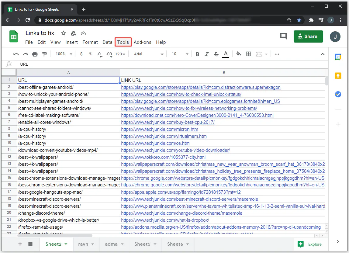 Как проверить историю редактирования в Google Sheets