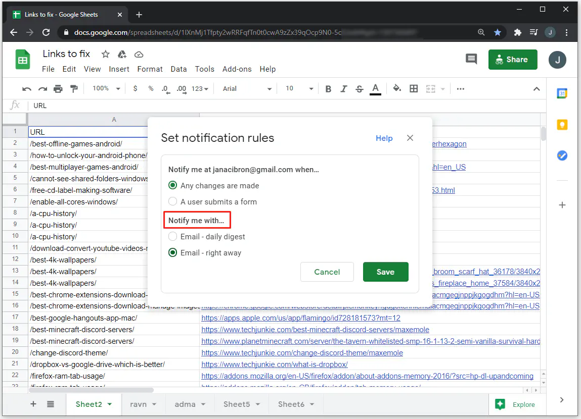 Как проверить историю редактирования в Google Sheets