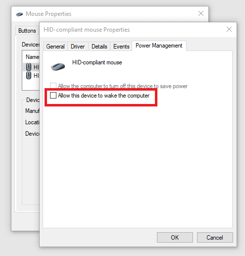 Как остановить мышь от пробуждения Windows