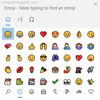 Windows 10 останавливает закрытие панели Emoji после использования одного из них