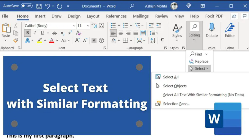 Microsoft Office Word: как выделить текст с одинаковым форматированием