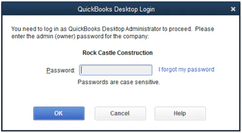 Как изменить пароль QuickBooks