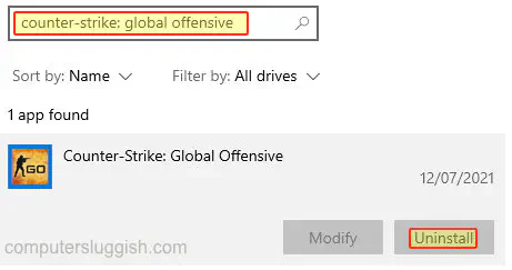 Как удалить Counter Strike Global Offensive в Windows 10