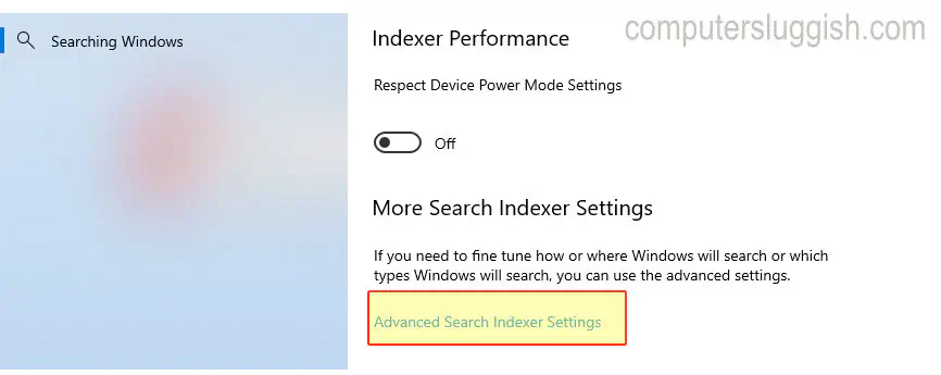 Как переиндексировать места поиска в Windows 10