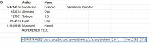 Как сослаться на другой файл в Google Sheets