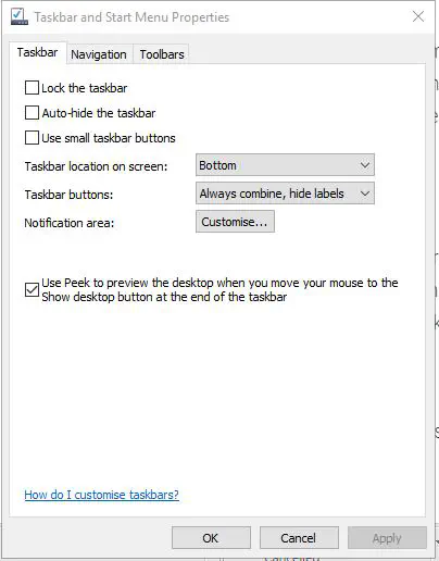 Как настроить панель задач Windows 10